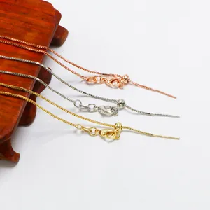 Detail verstelbare 925 zilveren boxketting met naald voor DIY parelkettingen maken