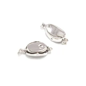 Silver-plated DIY jewelry clasp in ingots shape for necklaces and bracelets accessories