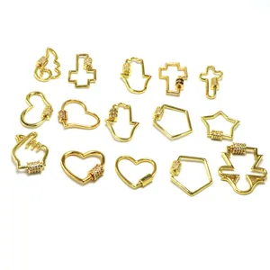DIY Hip Hop Schmuck Verschluss Nur Kupfer Strass Schraubverschluss Für Halskette Armband Herstellung Zubehör Verschluss Nur