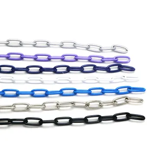 Copper Geometric Link Chain Colorful Baked Paint Finish For DIY Necklace Bracelet Jewelry Making Punk Hip Hop Accessory Finding