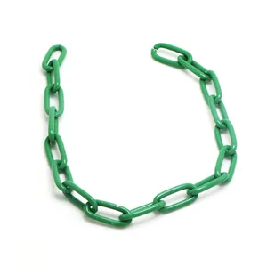 Close-up of green geometric chain links for punk hip hop DIY jewelry accessories