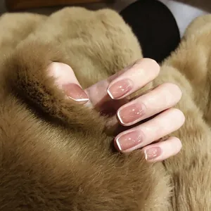 Nude ice transparent jade resin nail gel with a high-gloss jelly finish for manicures