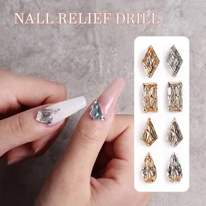 Strass pour Nail Art en Cristal Relief 3D Forets en Cristal de Lune Facettés Irréguliers pour Décoration de Manucure de Style Japonais Bijoux pour Femmes