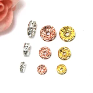 Hochwertige Strass-Zwischenperlen in Gold Silber und Roségold für kreativen DIY-Schmuck
