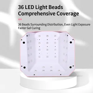Professional 36W LED nail lamp dryer with 36 beads for uniform fast curing pink finish