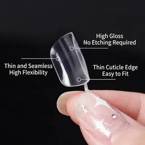 Capsules d'ongles artificiels ultra-fines et transparentes pour manucure professionnelle