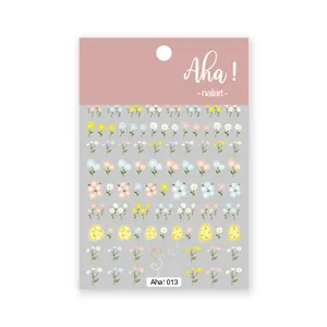 Ultradunne waterdichte madeliefje nagelstickers set in roze verpakking voor meisjes