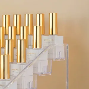Organizador de esmalte de uñas de acrílico transparente de varios niveles para escritorio