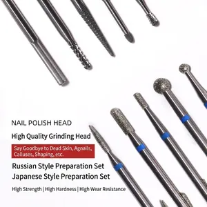 Punte Professionali in Acciaio al Tungsteno per Fresa Unghie Manicure Russa Rimuovi Cuticole Elettrico Testa di Lucidatura Strumento Unghie