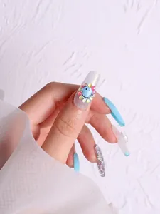 Iridescent mermaid aurora beads and smiley face charm for luxury nail art decoration