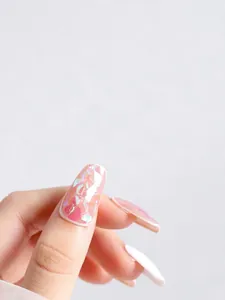 Iridescent aurora nail cellophane shards for translucent laser nail art decoration