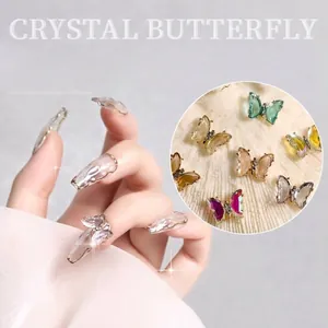 Kristal Strass 3D Vlinder Nagelkunst Decoratie Aurora Iriserend Glanzende Manicure Accessoires Voor Bruiloft Vrouwen