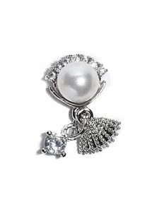 Charm d'ongles de luxe avec perle et coquillage en zircon pour décoration nail art