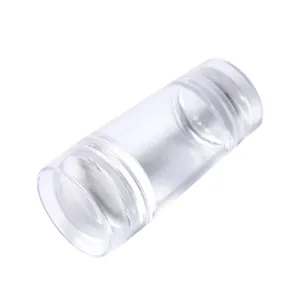Professional clear double-ended silicone French nail art stamper tool for manicure.