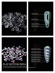 Mezcla de diamantes de imitación para uñas de 6 rejillas con cristales AB en varias formas