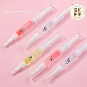 Rotary Cuticle Oil Pen Nail Nutrition Oil For Finger Care Moisturizing Repairing Treatment Manicure Tool Fruit Scent Transparent Tube Women Beauty