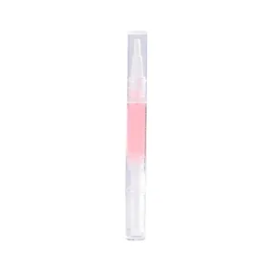 Nail cuticle oil pen with brush tip and pink revitalizing essence for nail care