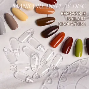 Detachable Oval Nail Art Color Card Display Board Transparent Natural Acrylic Nail Polish Practice Palette Tool Professional Salon Supplies