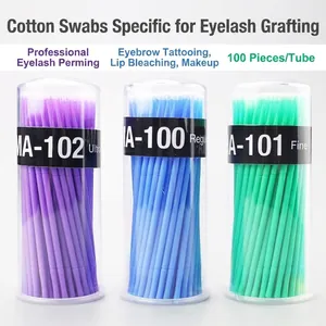 Disposable Micro Applicators Eyelash Extension Cleaning Cotton Swabs Fiber Tip Eyelash Removal Sticks Beauty Makeup Tools