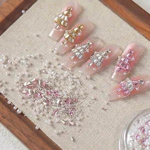 Exquisite Alloy Zirconia Nail Art Material Kit Christmas Tree Star Heart Rhinestone Artificial Pearl Nail Charms Mixed Decoration DIY Beauty Tools
