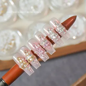 Christmas tree rhinestone nail art kit with zircon decorations