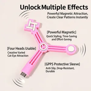 Herramienta magnética rosa 5 en 1 para diseño profesional de uñas efecto ojo de gato