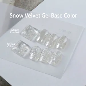 Esmalte de uñas de gel de ópalo de nieve con efecto de diamante para base coat