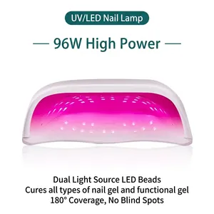 Professional 96W high power UV LED nail lamp dryer for fast drying gel polish at home