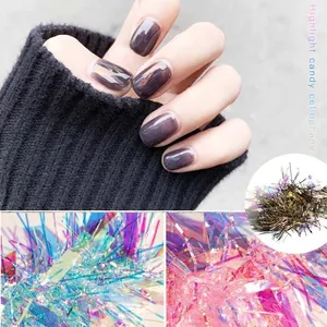 Japanese Style Glass Paper Nail Art Decorations Aurora Phantom Color Holographic Laser Irregular Foil Fragments For DIY Manicure Women Beauty