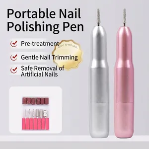 Ponceuse à Ongles Électrique Portable Kit Manucure Pédicure Professionnel Aluminium Lime à Ongles USB pour Domicile et Salon