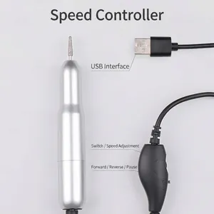 Ponceuse à ongles électrique USB portable 18000 tr/min avec variateur de vitesse