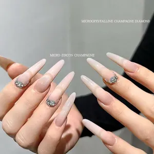 Premium micro witte zirkoon nagelstrass met puntbodem voor elegante manicure decoratie