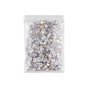 Grootverpakking glanzende hartvormige witte zirkonia steentjes voor luxe nageldecoratie