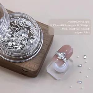 DIY nail art kristalset met K9 ovale en rechthoekige strass-steentjes voor ringen