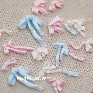 Lazos de resina perlada para nail art y uñas postizas estilo hada