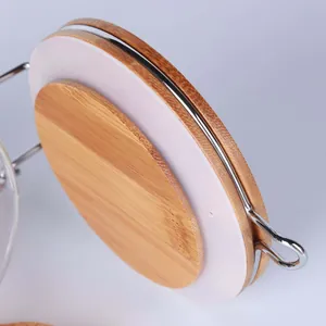 Macro detail of natural bamboo lid and silicone seal on glass storage container