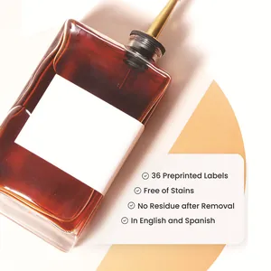 Square 350ml glass oil dispenser bottle with 36 waterproof labels for kitchen