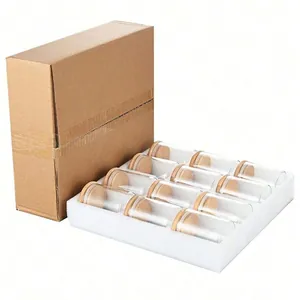 Komplettes 12-teiliges Vorratsgläser-Set mit Bambusdeckeln und Versandschachtel