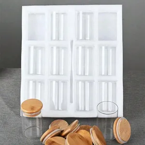 12er-Set runde Vorratsgläser mit Bambusdeckel und schützender Schaumstoffverpackung