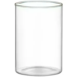 Klares Glasgefäß aus Borosilikatglas mit transparenter Textur und Zylinderform