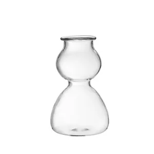Vaso de vidrio transparente elegante con forma de calabaza para cócteles y ajenjo