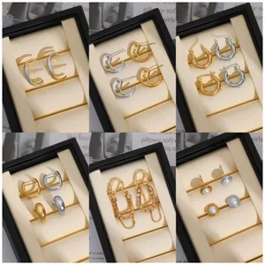Collectie elegante 18K vergulde oorbellen met creolen, parel en zirkoon ontwerpen