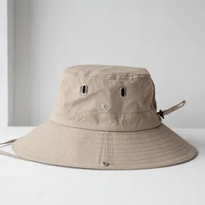 Cappello da sole kaki a tesa larga asciugatura rapida per uomo escursionismo campeggio