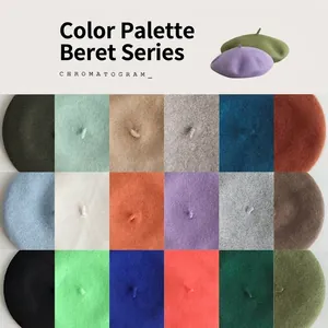 Classic vintage wool beret hat for women available in 18 vibrant colors for autumn and winter