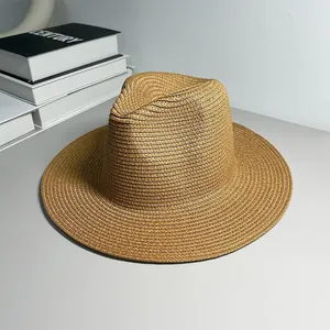 Classic Panama straw hat with a detailed woven texture and stylish fedora crown design