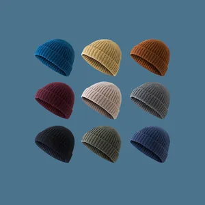 Unisex Ριμπ Πλεκτό Σκουφάκι Beanie Ιαπωνικό Στυλ Δρόμου Χιπ Χοπ Μινιμαλιστικό Χειμερινό Ζεστό Ακρυλικό Καπέλο Χωρίς Γείσο για Άνδρες Γυναίκες
