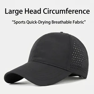 Großer Kopfumfang Schnelltrocknende Baseballkappe Herren Damen Atmungsaktiv Laserperforiert Nylon Sport Sonnenhut Outdoor Verstellbarer Hut
