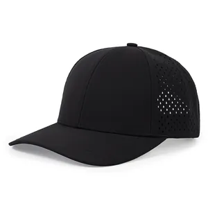 Cappellino da baseball in mesh nero ad asciugatura rapida con fori di ventilazione