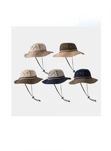 Five color variations of breathable sun protection bucket hats for men's outdoor activities