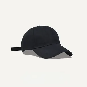 Classic black washed cotton baseball cap with adjustable strap and soft top design